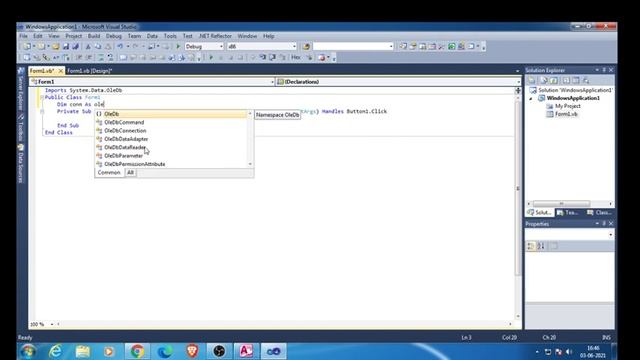 ADO.NET – VB.NET Connection with MS Access