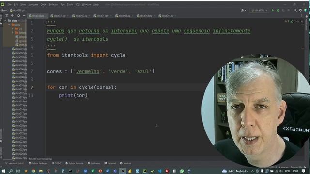 Como gerar um iterável que retorna uma repetição cíclica infinita de determinados valores em Python смотреть онлайн
