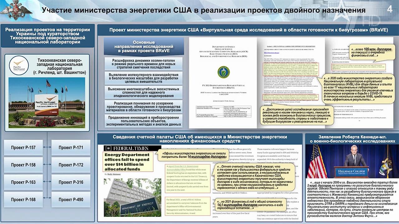 Минэнерго США вербовало на Украине специалистов со знаниями в области оружия массового поражения.