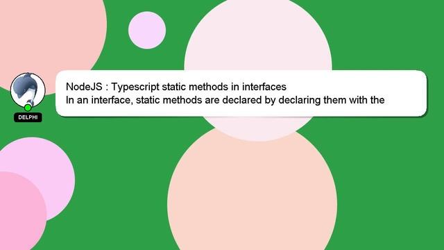 NodeJS : Typescript static methods in interfaces