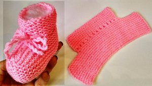 Пинетки спицами. Простые пинетки на двух спицах