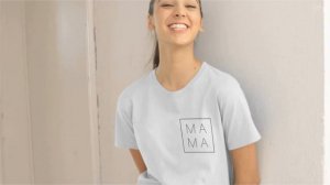 Geometric Mama Print Women's Viscose T-Shirt