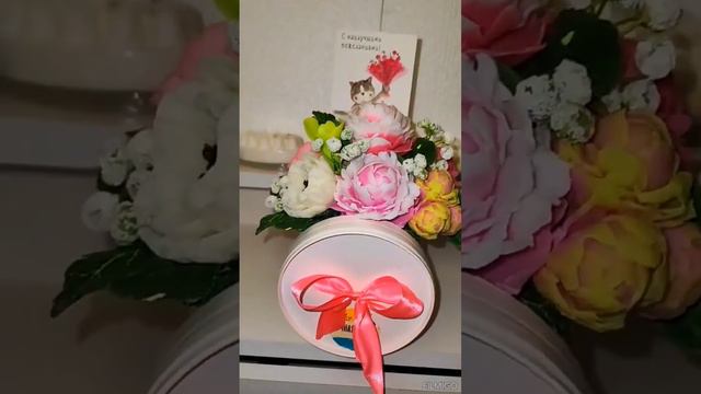 Мыльный букет . Пионы микс.    Мыло на заказ .