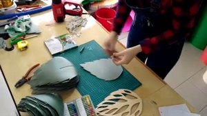 Светильник роза из изолона часть 2