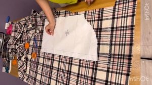 Как кроить ткань в клетку. #рима_ww
