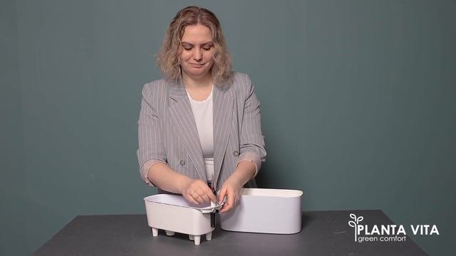 Как работает система автополива кашпо PLANTA VITA Oval Silk white 30х12,5хH13 см