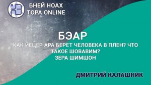 Как йецер ара берет человека в плен? Что такое шовавим? Зера Шимшон 3. Недельная глава Бэар