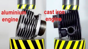 HYDRAULIC PRESS VS ALUMINUM AND CAST IRON ENGINE