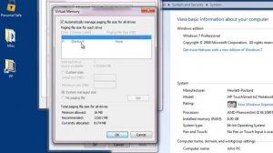 Set virtual memory in Windows 7