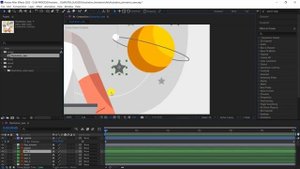 Часть 6  |  Анимация планеты и звезд в After Effects  |  Анимация иллюстрации в after effects