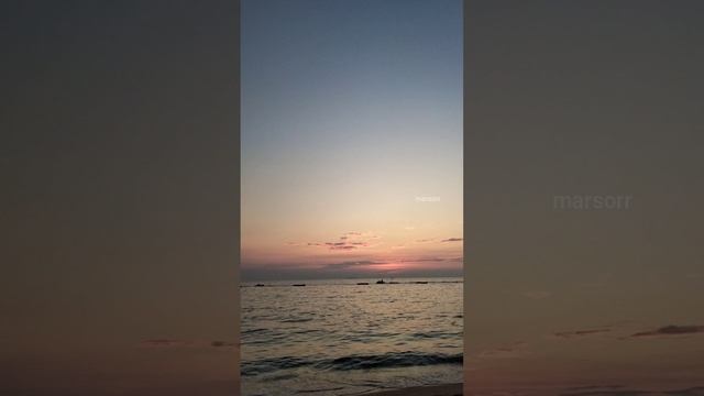 просто закат цвет розовый. силуэты, набережная