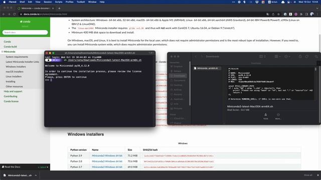 1B. (macOS) Python installation through Miniconda