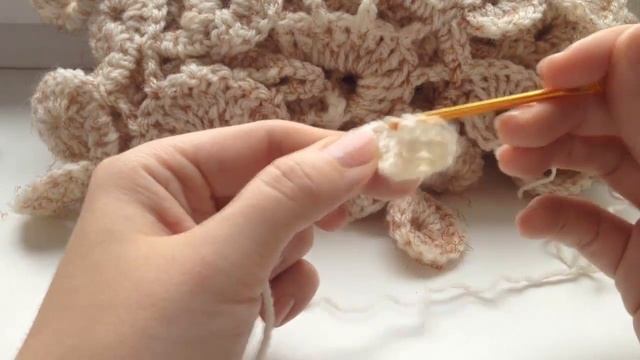 Вяжем Ажурный шарф крючком. PetliStolbiki.Ru