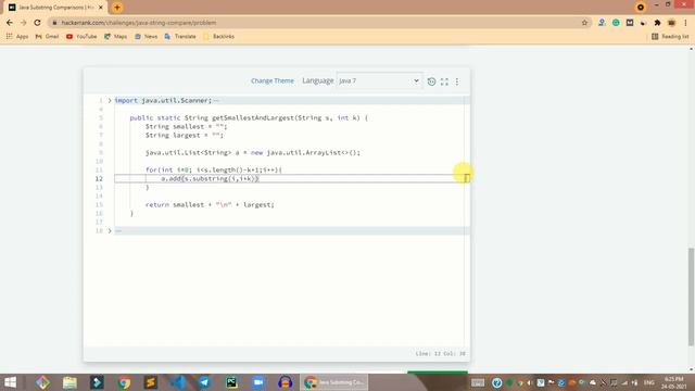 HackerRank Java Substring Comparisons problem solution in Java | Java problems solutions
