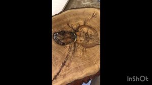 Светильник из дубового спила.