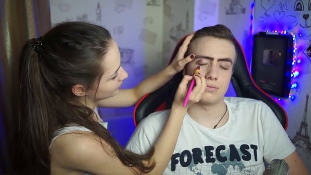 МАКИЯЖ ЧЕЛЛЕНЖ ! МОЯ ДЕВУШКА ДЕЛАЕТ МНЕ МАКИЯЖ ! Make Up Challenge | sharisha vovchik
