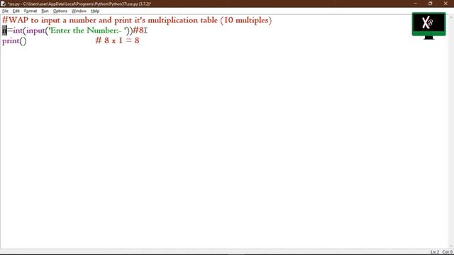 CREATING A MULTIPLICATION TABLE WITH PYTHON | Class 11 Python | Computer Science CBSE #Class11Pytho