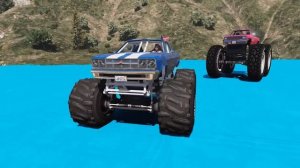 Monster Truck vs Police Lamborghini vs Monster Car vs LEGO Bus - GTA 5 Cars Which is Best?