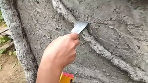 Декоративная штукатурка из плиточного клея. Декор крыльца.