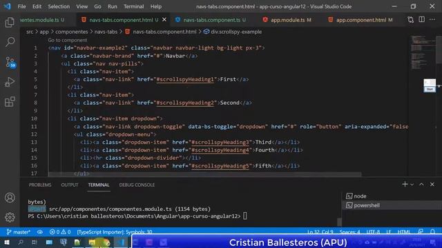 Bootstrap 5 + Angular 12 navs tabs nav pills Scrollspy PARTE 2/2 смотреть онлайн
