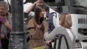 Анна Чиповская во время сьемок кинокартины "Зеленая Карета"