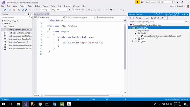 Learn Entity Framework Core 2.0 From Scratch - Code First Approach (Part 1 of 10)