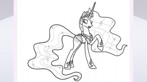 My Little Pony Color By Magic: Coloring Princess Celestia and Rarity.