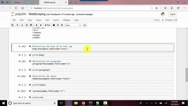 web scraping with python using BeautifulSoup