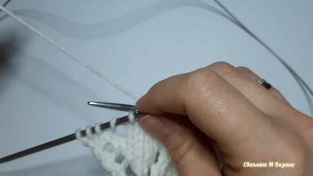 Ажурные ромбы узор спицами для джемпера, топа и пледа смотреть онлайн