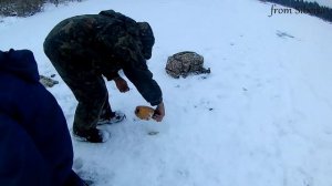 Зимняя рыбалка. Ловля налима. Устанавливаем поставухи на налима. Томская область, ноябрь 2017.