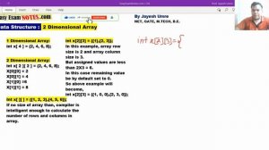 2 Dimensional Array | Data Structure | Jayesh Umre | EasyExamNotes.com