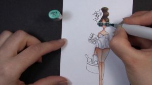 Copic Colouring Stamping Bella 2019: Curvy Girl Loves the Beach rubber stamp set