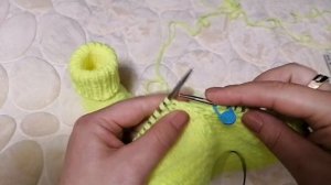 Пинетки спицами от 0 до 3 мес.