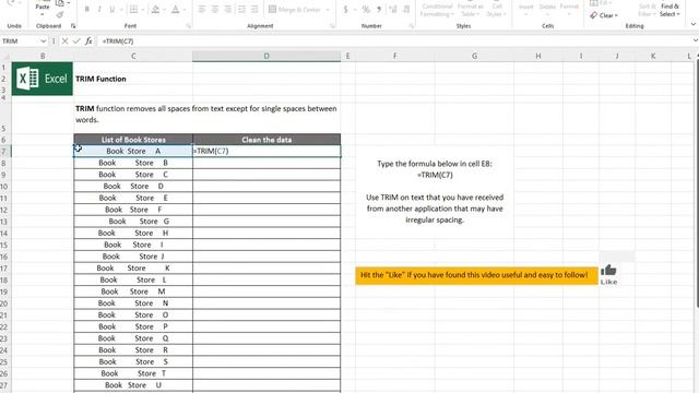 Microsoft Excel Beginners Series - Trim Function смотреть онлайн