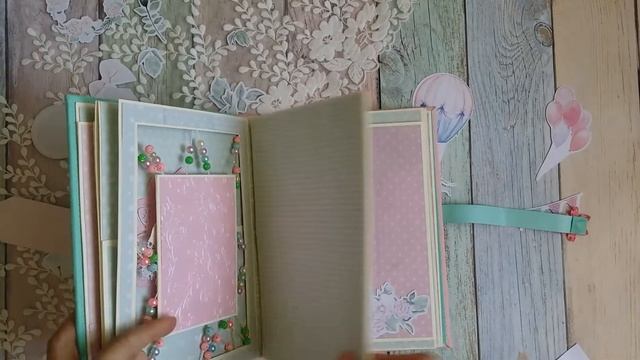 Обзор альбома в розово-зелёном цвете | ТМ Scrapgorod | Скрапбукинг смотреть онлайн