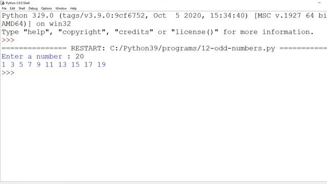 19 Program to print odd numbers in Python by Hemanth Academy смотреть онлайн