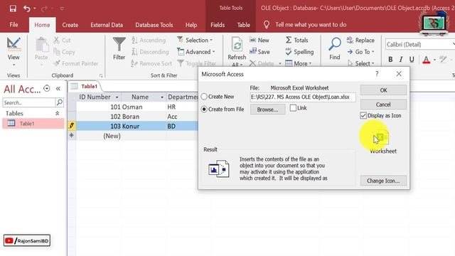 11. MS Access OLE Object Data Type | MS Access Tutorial In Bangla | OLE Object In MS Access