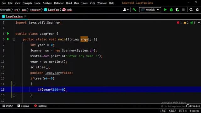 Java Program to check Leap Year смотреть онлайн