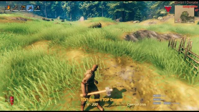 Valheim.Прохождение №3 - СТРОИТЕЛЬСТВО ДЫМОХОДА ДЛЯ КАМИНА,ОХОТА НА ОЛЕНЯ И КАБАНА,КРАФТ ЛУКА!