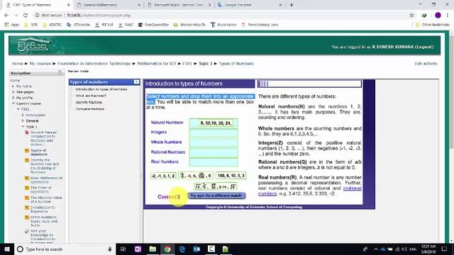 02-UCSC-F301-Mathematics for ICT--Types of Numbers смотреть онлайн