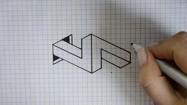 Рисунки по клеточкам, иллюзия #рисункипоклеточкам