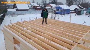 Сруб бани из бруса 6х6 с мансардой - монтаж перекрытия от СК Доминика