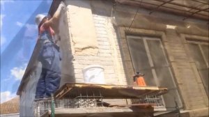 Фасад под камень и дерево  Часть 1  Декоративный бетон