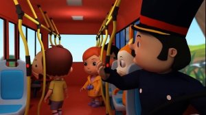 Wheels on the Bus Song (Red Bus) - Nursery Rhymes & Kids Songs | Minibus