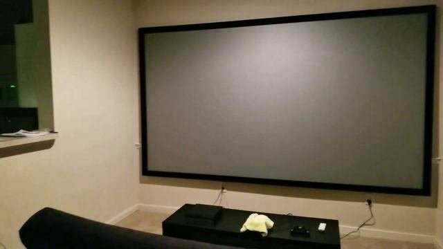 Home Theater Setup With A 135 Inch Silver Ticket Screen