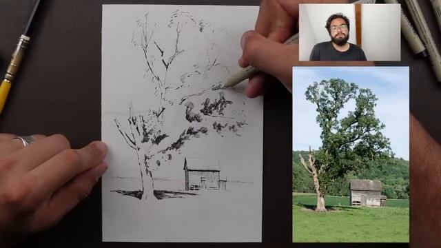 Бесплатный мастер-класс по графике «Сломанное дерево»