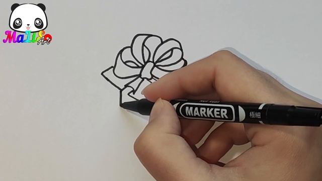 Як нарисовать новогодний подарок! How to draw a gift box! Новогодние рисунки! Коробка подарок!
