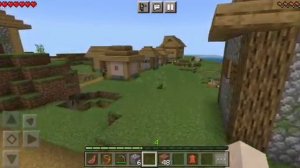 выживаю в Майнкрафт в деревне.