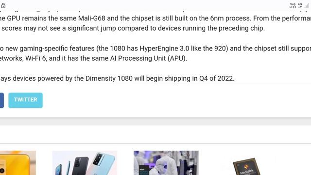MediaTek announces Dimensity 1080 with bump in CPU and efficiency ||