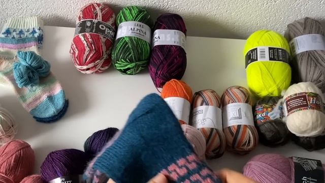 Вся моя носочная пряжа.МНОГО.....#sockenwolle #socken #носочнаяпряжа